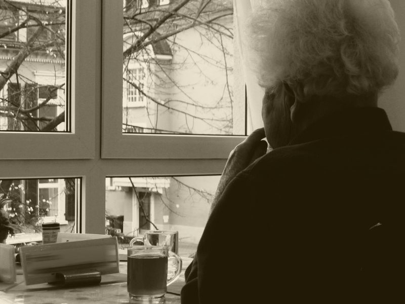 sepia homeless woman