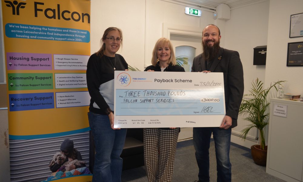 Thank you to T150 Energy who donated £3,000 via The Payback Scheme after securing Green Energy for Falcon Support Services