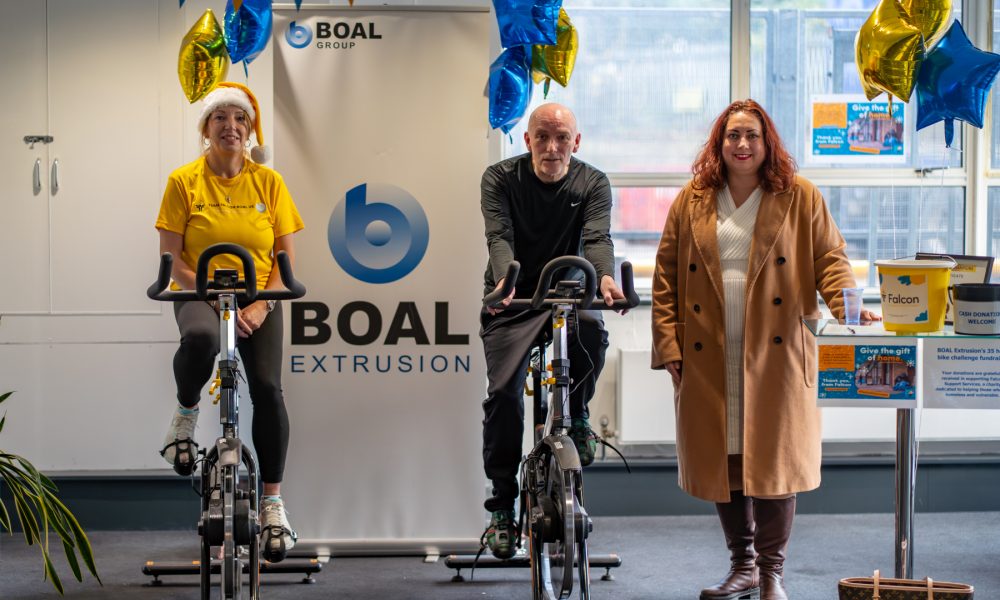 BOAL Extrusion uses Pedal Power to raise Pounds for Festive Falcon -Give The Gift of Home